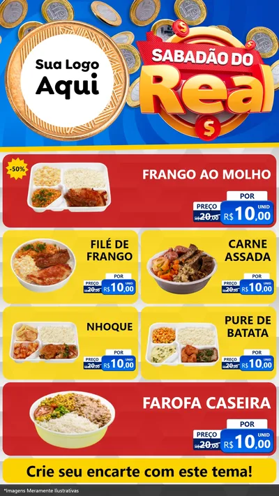 Modelo de TV para TV Vertical com o tema Sabadão do Real para Restaurante