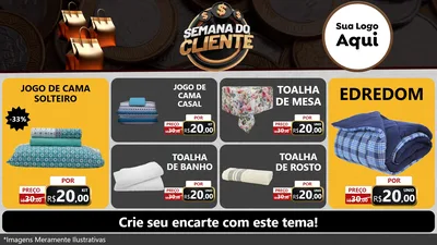 Modelo de TV para TV Horizontal com o tema Semana do Cliente para Cama, Mesa e Banho