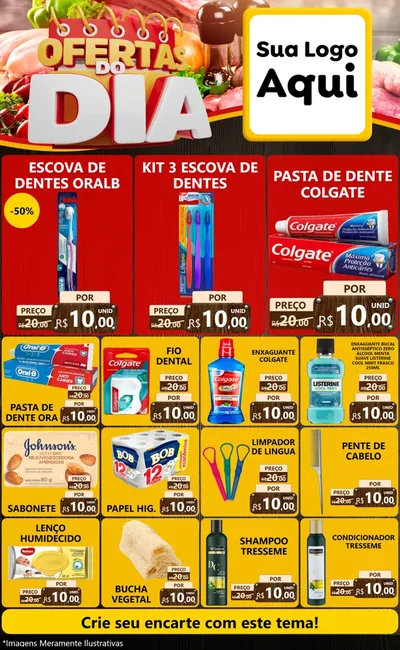 Modelo de Encarte para Encarte Grande com o tema Ofertas do Dia para Higiene Pessoal