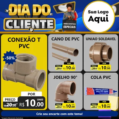 Modelo de Rede Social para Feed Facebook com o tema Dia Do Cliente para Tubos e conexões