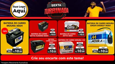 Modelo de TV para TV Horizontal com o tema Sexta Turbinada para Baterias Elétricas