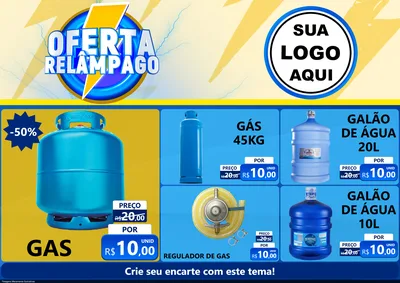 Modelo de Encarte para Encarte A4 Horizontal com o tema Oferta Relâmpago para Água e gás