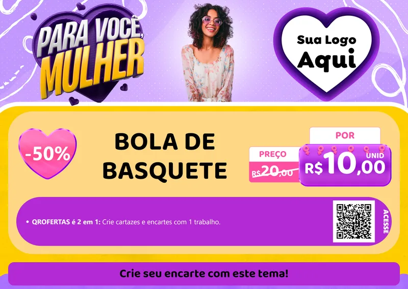 Modelo de Cartaz para Cartaz A4 Horizontal com o tema Para Você, Mulher para Artigos Esportivos