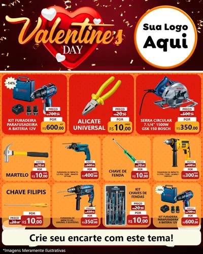 Modelo de Rede Social para Feed Instagram com o tema Valentine's Day para Maquinas e Ferramentas