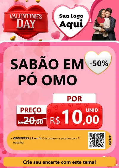 Modelo de Cartaz para Cartaz A4 Vertical com o tema Valentine's Day para Produtos de Limpeza