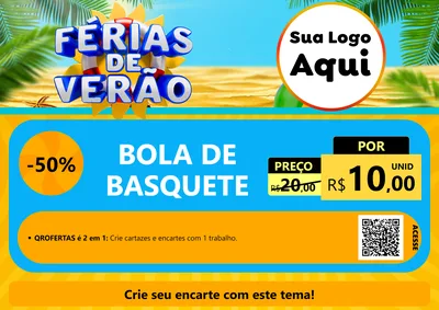 Modelo de Cartaz para Cartaz A4 Horizontal com o tema Férias de Verão para Artigos Esportivos