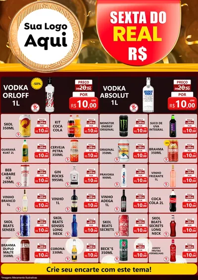 Modelo de Encarte para Encarte A4 Vertical com o tema Sexta do Real para Distribuidora de bebidas