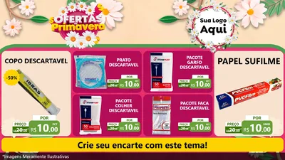 Modelo de TV para TV Horizontal com o tema Ofertas de Primavera para Embalagens