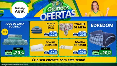 Modelo de TV para TV Horizontal com o tema Grandes Ofertas para Cama, Mesa e Banho