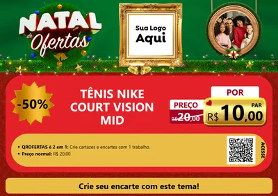 Modelo de Cartaz para Cartaz A4 Horizontal com o tema Natal de Ofertas para Calçados