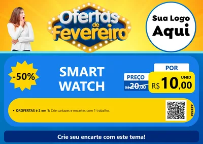 Modelo de Cartaz para Cartaz A4 Horizontal com o tema Ofertas de Fevereiro para Informática