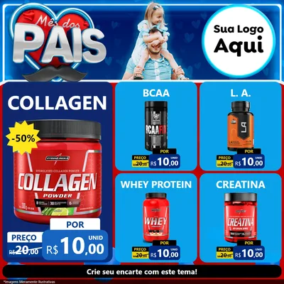 Modelo de Rede Social para Feed Facebook com o tema Mês Dos Pais para Suplementos alimentares
