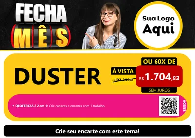 Modelo de Cartaz para Cartaz A4 Horizontal com o tema Fecha Mês para Concessionaria de Carros