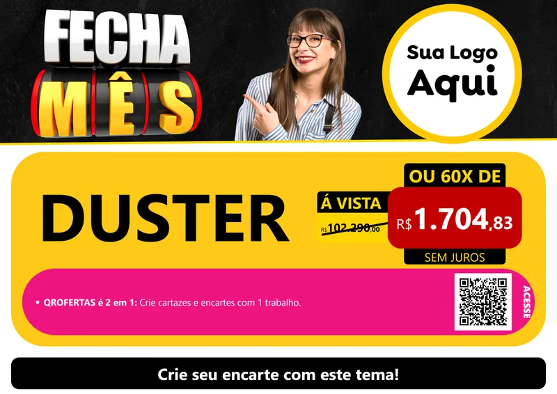 Modelo de Cartaz para Cartaz A4 Horizontal com o tema Fecha Mês para Concessionaria de Carros
