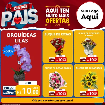 Modelo de Rede Social para Feed Facebook com o tema Dia dos Pais para Floricultura e jardim