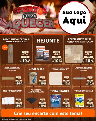 Modelo de Rede Social para Feed Instagram com o tema Ofertas Para Aquecer para Pisos e revestimentos