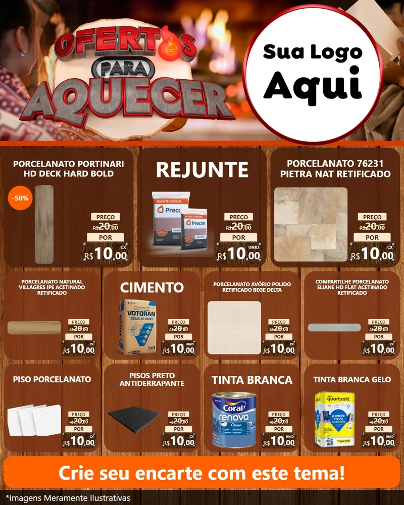 Modelo de Rede Social para Feed Instagram com o tema Ofertas Para Aquecer para Pisos e revestimentos