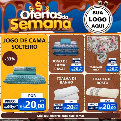 Modelo de Rede Social para Feed Facebook com o tema Ofertas da Semana - Páscoa para Cama, Mesa e Banho