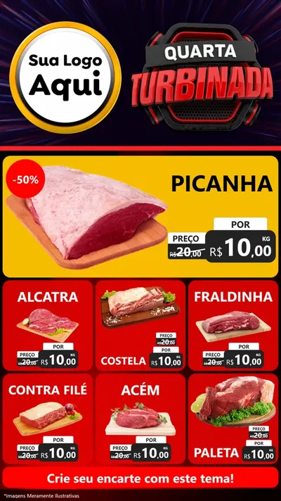 Modelo de Rede Social para Stories com o tema Quarta Turbinada para Açougue