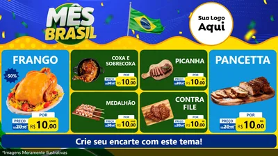 Modelo de TV para TV Horizontal com o tema Mês do Brasil para Assados