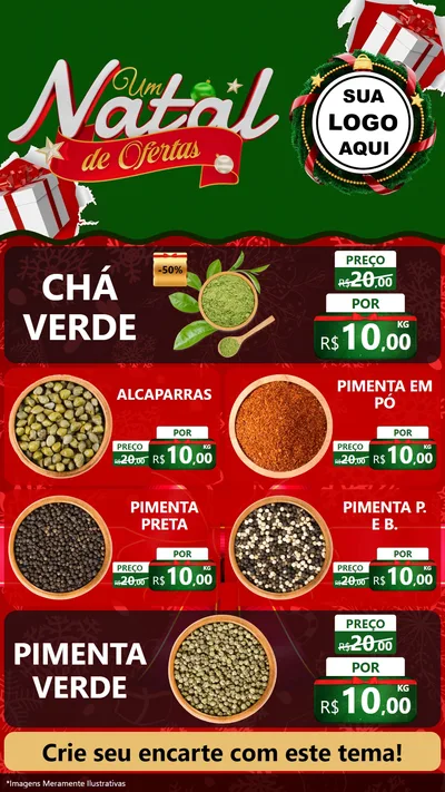 Modelo de TV para TV Vertical com o tema Um Natal de Ofertas para Produtos Naturais