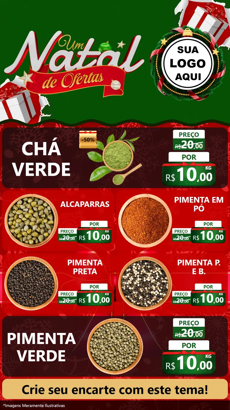 Modelo de TV para TV Vertical com o tema Um Natal de Ofertas para Produtos Naturais