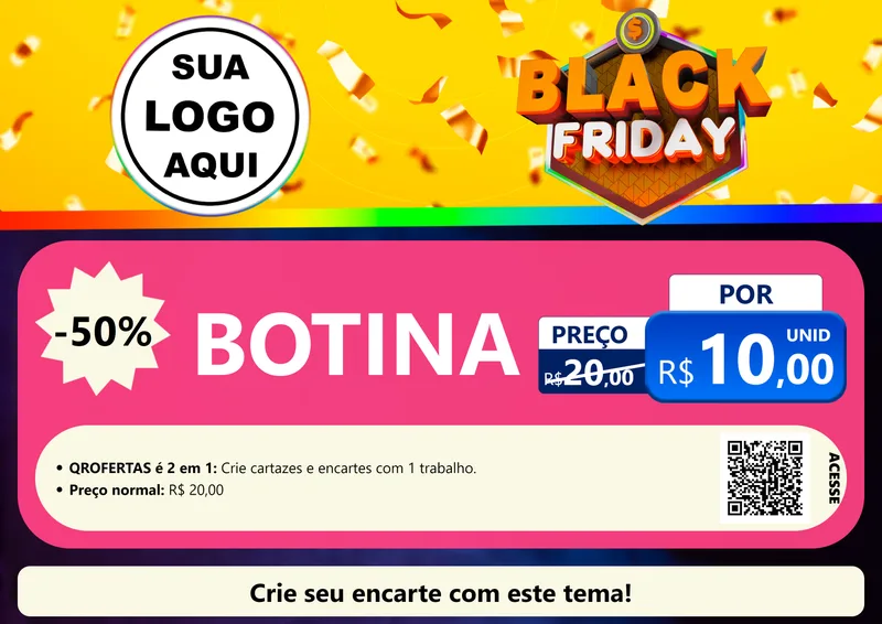 Modelo de Cartaz para Cartaz A4 Horizontal com o tema Black Friday para Agropecuária