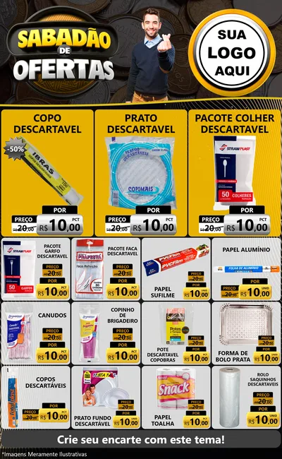 Modelo de Encarte para Encarte Grande com o tema Sabadão de Ofertas para Embalagens