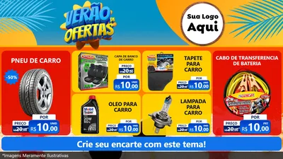Modelo de TV para TV Horizontal com o tema Verão de Ofertas para Auto peças