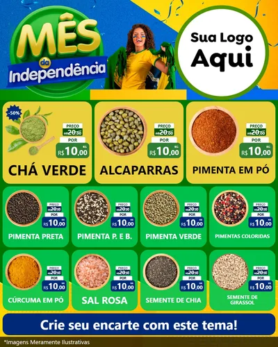 Modelo de Rede Social para Feed Instagram com o tema Mês da Independência para Produtos Naturais