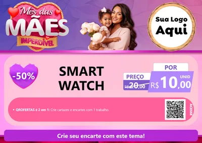 Modelo de Cartaz para Cartaz A4 Horizontal com o tema Mês das Mães Imperdível para Informática