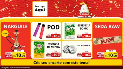 Modelo de TV para TV Horizontal com o tema Dia A o Dia Mais Barato do Mês para Tabacaria