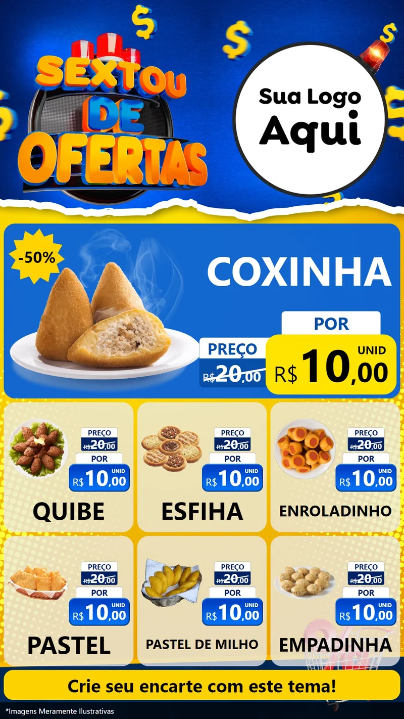 Modelo de Rede Social para Stories com o tema Sextou de Ofertas para Salgadaria