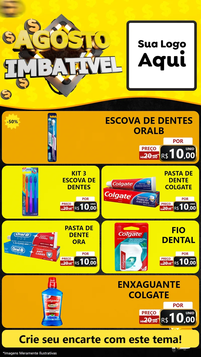 Modelo de TV para TV Vertical com o tema Agosto Imbatível para Higiene Pessoal