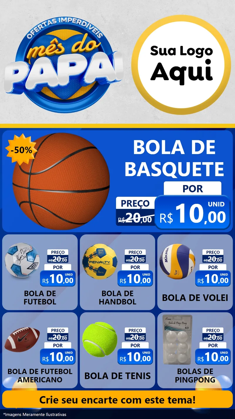 Modelo de Rede Social para Stories com o tema Ofertas Imperdíveis Mês Do Papai para Artigos Esportivos