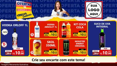 Modelo de TV para TV Horizontal com o tema Ofertas de Dezembro - Preços Incríveis para Distribuidora de bebidas