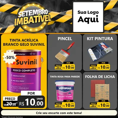 Modelo de Rede Social para Feed Facebook com o tema Setembro Imbatível para Tintas e Ferramentas