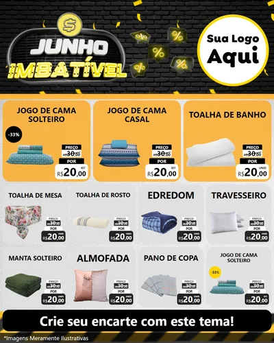 Modelo de Rede Social para Feed Instagram com o tema Junho Imbatível para Cama, Mesa e Banho