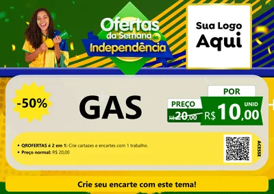 Modelo de Cartaz para Cartaz A4 Horizontal com o tema Ofertas da Semana da Independência para Água e gás