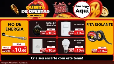 Modelo de TV para TV Horizontal com o tema Quinta de Ofertas Imbatíveis para Materiais Elétricos