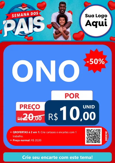 Modelo de Cartaz para Cartaz A4 Vertical com o tema Semana Dos Pais para Óticas