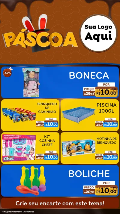 Modelo de TV para TV Vertical com o tema Páscoa para Brinquedos