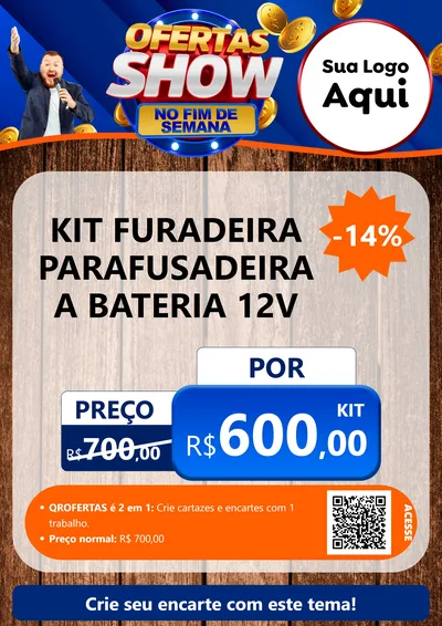 Modelo de Cartaz para Cartaz A4 Vertical com o tema Ofertas Show No Fim De Semana para Maquinas e Ferramentas