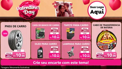Modelo de TV para TV Horizontal com o tema Valentine's Day para Auto peças