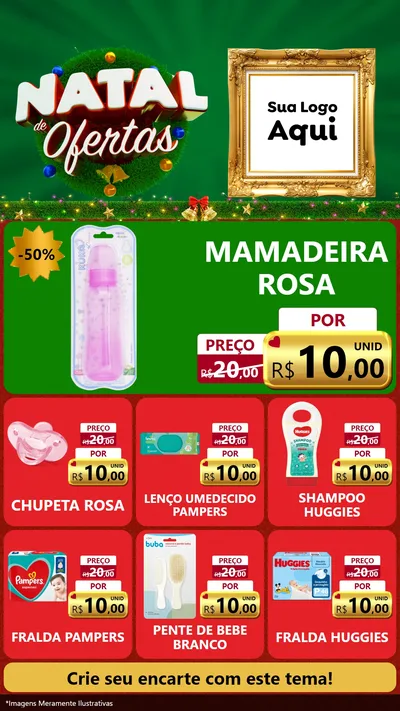 Modelo de Rede Social para Stories com o tema Natal de Ofertas para Bebês