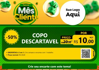 Modelo de Cartaz para Cartaz A4 Horizontal com o tema Especial Mês do Cliente para Embalagens