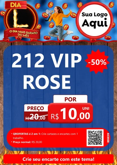 Modelo de Cartaz para Cartaz A4 Vertical com o tema Dia L - O Dia Mais Barato Do Mês para Perfumes