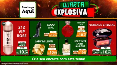 Modelo de TV para TV Horizontal com o tema Quarta Explosiva para Perfumes