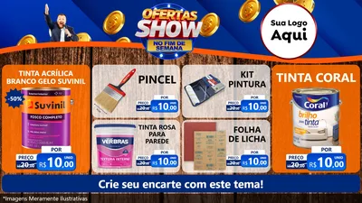 Modelo de TV para TV Horizontal com o tema Ofertas Show No Fim De Semana para Tintas e Ferramentas