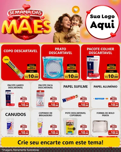 Modelo de Rede Social para Feed Instagram com o tema Semana das Mães para Embalagens